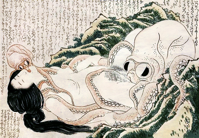 El sueño de la mujer del pescador - Hokusai