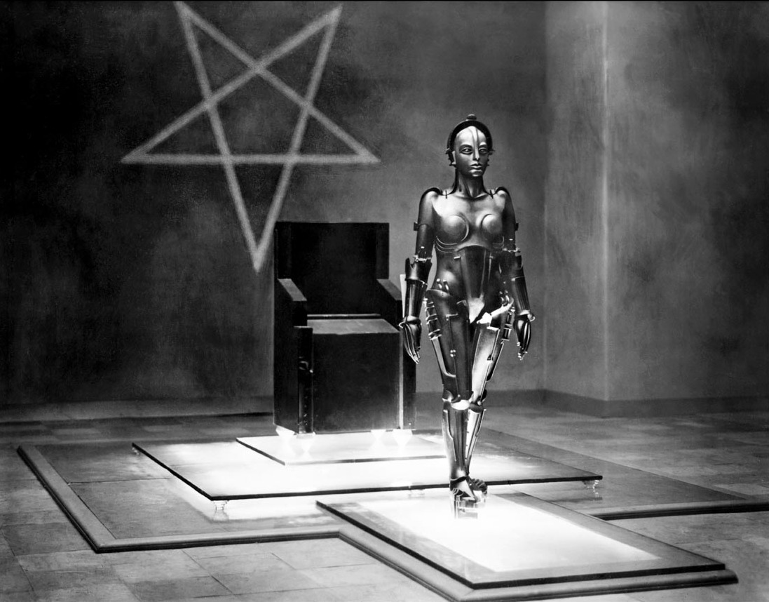 Metropolis, Fritz Lang (1927) UFA. Estrellas de cinco puntas y robots. Lo típico.