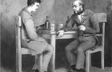 Raskolnikov y Marmeladov, de Crimen y castigo. Ilustración: Mijaíl Petrovich Klodt (DP)