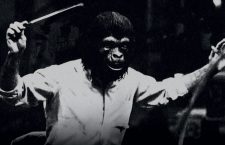 Jerry Goldsmith conducting the orchestra for The Planet of the Apes