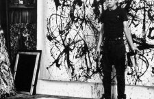 JACKSON POLLOCK (1912-1956) peintre americain dans son atelier  a Springs East Hampton Long Island (The Hamptons, New York) vers 1950   ---   JACKSON POLLOCK (1912-1956) American painter in his studio around 1950 *** Local Caption *** JACKSON POLLOCK (1912-1956) American painter in his studio around 1950