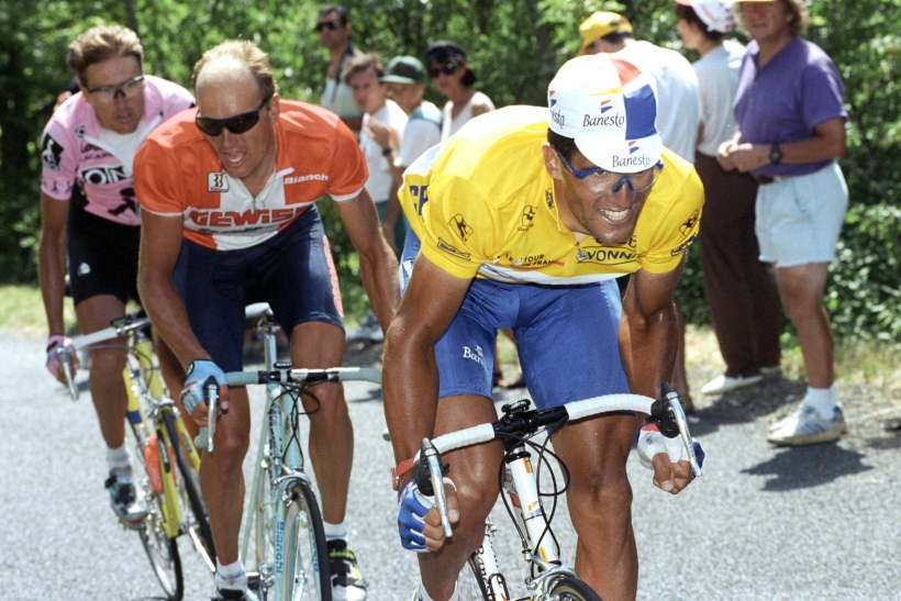 Miguel Indurain y Bjarne Riis en el Tour de Francia