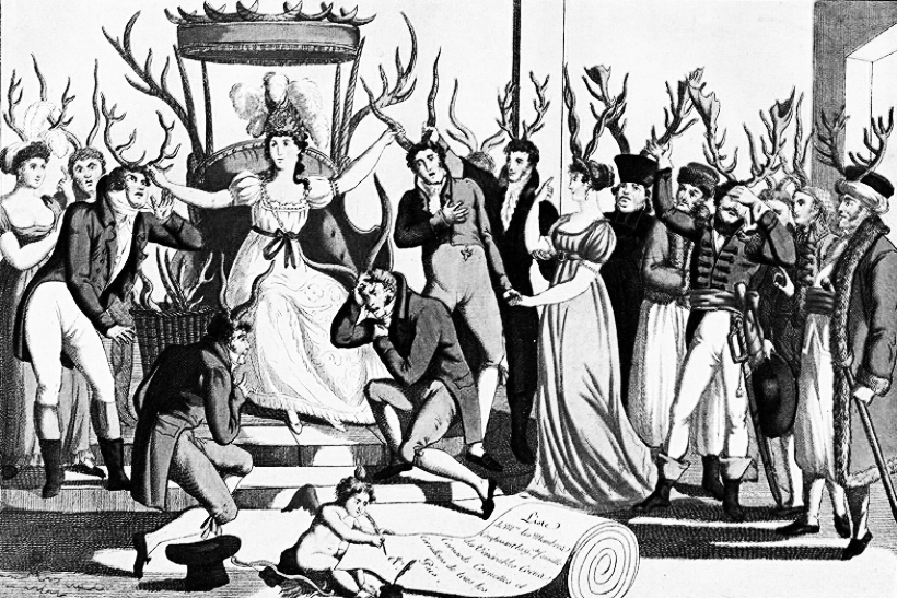 Celebración de la Orden de los Cornudos ante el trono de su majestad, la Infidelidad (1815). DP.